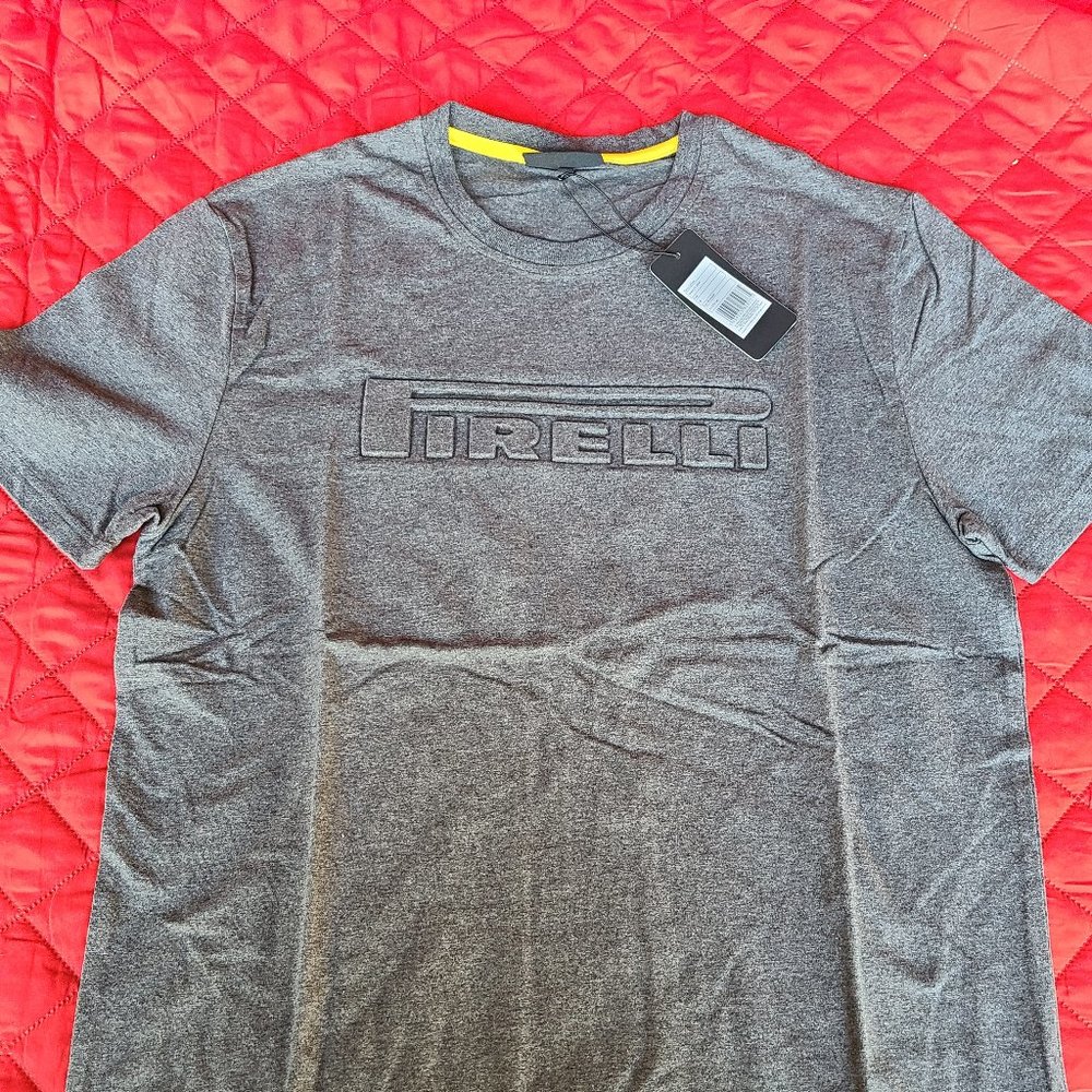 Pirelli Gray Embossed Tee Shirt